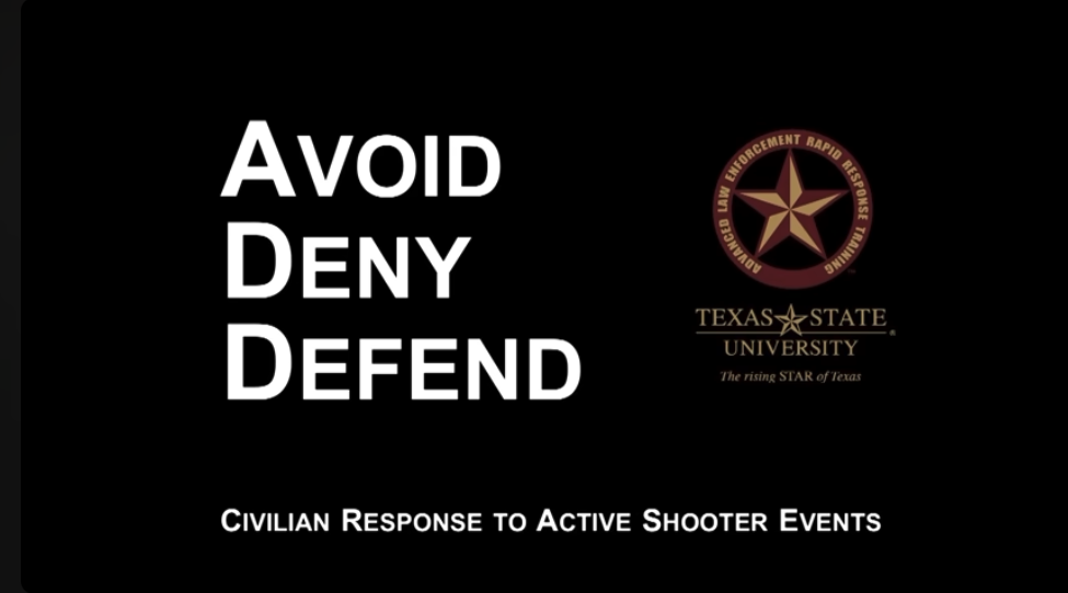 screenshot of screen of Surviving active shooter video